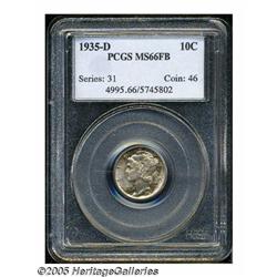 1935-D 10C MS66 Full Bands PCGS. Mottled multicol
