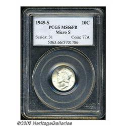 1945-S 10C Micro S MS66 Full Bands PCGS. Breen-36