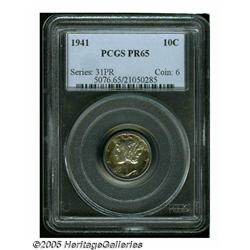 1941 10C PR65 PCGS. Splashes of green and rose ir