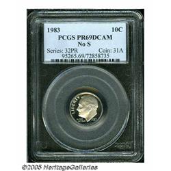 1983 10C No S PR69 Deep Cameo PCGS. This flashy c