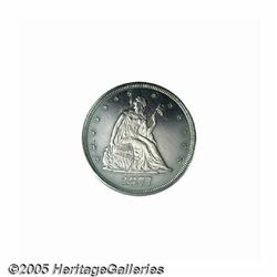 1877 20C PR63 Cameo PCGS. Toned with deep lilac t