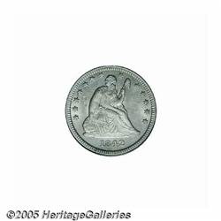 1842-O 25C Large Date MS63 PCGS. Dashes of dove-g