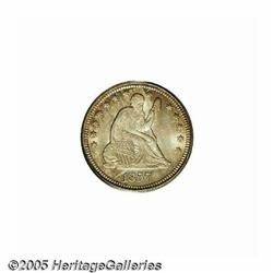 1857 25C MS66 PCGS. Toned with a blush of light o