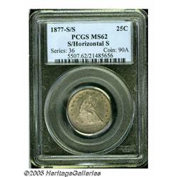 1877-S Over Horizontal S 25C MS62 PCGS. FS-007, B