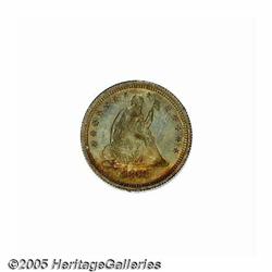 1868 25C PR65 PCGS. Orange, sea-green, gold, ocea