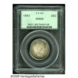 1892 25C MS65 PCGS. Type Two Reverse. Sharply str