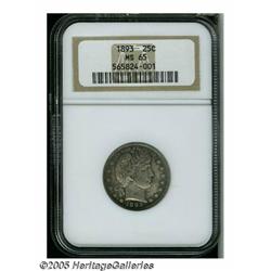 1893 25C MS65 NGC. While the novelty of the Barbe
