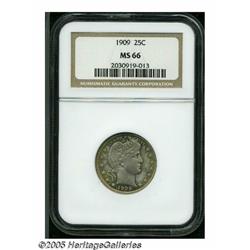 1909 25C MS66 NGC. This attractive Premium Gem is