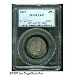 1892 25C PR65 PCGS. Type Two Reverse. Matte-viole