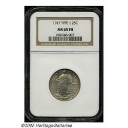 1917 25C Type One MS65 Full Head NGC. Boldly stru