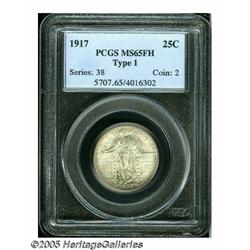 1917 25C Type One MS65 Full Head PCGS. Shimmering