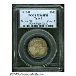 1917-D 25C Type One MS65 Full Head PCGS. A comple