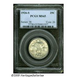 1926-S 25C MS65 PCGS. Attractive shimmering luste