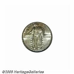 1930 25C MS67 NGC. Pastel powder-blue and apricot