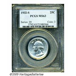 1932-S 25C MS63 PCGS. This first year key date is