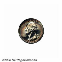 1938 25C PR68 S NGC. Bands of sea-green, ruby-red