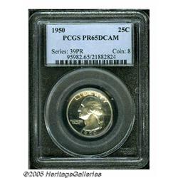 1950 25C PR65 Deep Cameo PCGS. Nice cameo example