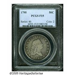 1795 50C 2 Leaves Fine 15 PCGS. O-109, R.4. Lovel