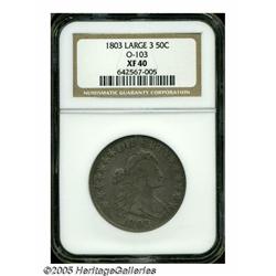 1803 50C Large 3 XF40 NGC. O-103, R.3. Steel-viol
