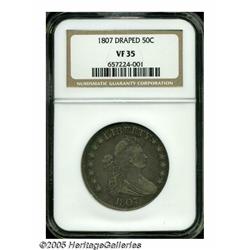 1807 50C Draped Bust VF35 NGC. O-102, R.2. Violet