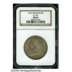 1813 50C 50C Over UNI MS62 NGC. O-101, R.2. A pop