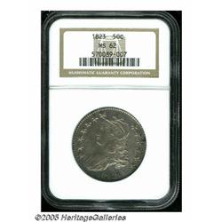 1823 50C MS62 NGC. O-104, R.3. Attractive violet-