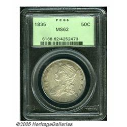 1835 50C MS62 PCGS. O-109, R.2. Attractive, faint