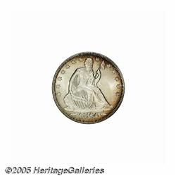 1854 50C Arrows MS65 NGC. Silver-gray surfaces di