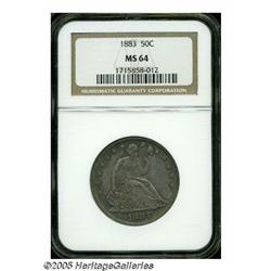 1883 50C MS64 NGC. This medium-gray Liberty Seate