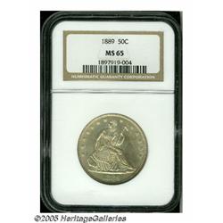 1889 50C MS65 NGC. A bold striking with appealing