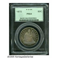 1872 50C PR64 PCGS. Flashy blue peripheries frame