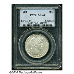 1900 50C MS64 PCGS. Silver-gray lustrous surfaces