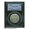 Image 1 : 1919-D 50C AU58 PCGS. A lightly toned key date Ha