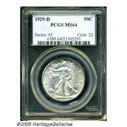 1929-D 50C MS64 PCGS. Rich, satiny surfaces and b