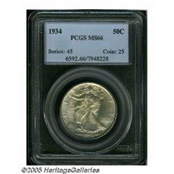 1934 50C MS66 PCGS. Light yellow golden surfaces 