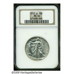 1937-D 50C MS66 NGC. Premium Gem example with shi