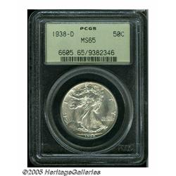 1938-D 50C MS65 PCGS. A nicely struck and satiny 