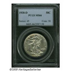 1938-D 50C MS66 PCGS. Premium Gem example with lo