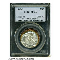 1942-S 50C MS66 PCGS. Premium Gem example with a 