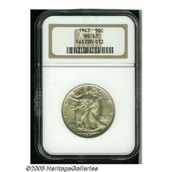 1943 50C MS67 NGC. Superlative example with ample