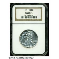 1944-S 50C MS65 NGC. Highly lustrous example with