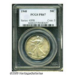 1940 50C PR67 PCGS. Golden-olive patina covers th