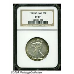 1941 50C PR67 NGC. Beautiful rose, gold, and lime