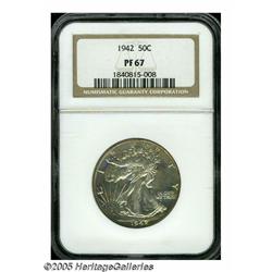 1942 50C PR67 NGC. Splendid example that nears pe