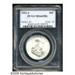 1951-S 50C MS66 Full Bell Lines PCGS. Bright and 