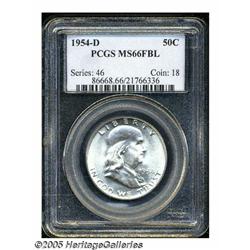 1954-D 50C MS66 Full Bell Lines PCGS. Lustrous, w