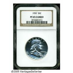 1950 50C PR65 Cameo NGC. Glittering and deeply mi