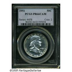 1951 50C PR66 Cameo PCGS. Whispers of champagne c
