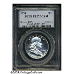 1954 50C PR67 Deep Cameo PCGS. Almost entirely un