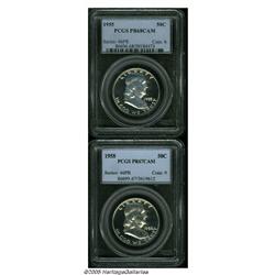 1955 50C PR68 Cameo PCGS, lovely baby-blue tinted